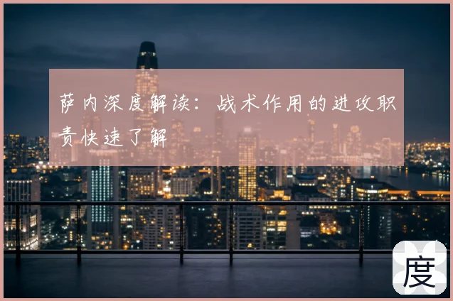 萨内深度解读:战术作用的进攻职责快速了解